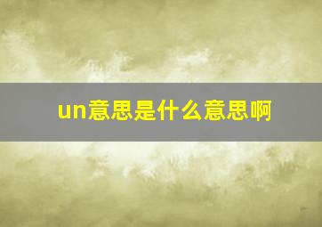 un意思是什么意思啊