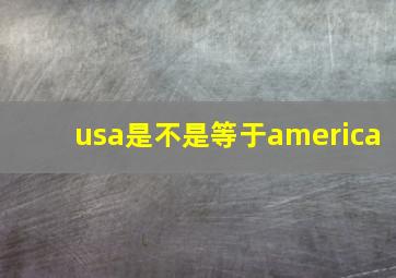 usa是不是等于america