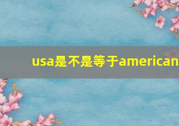 usa是不是等于american