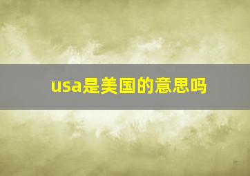 usa是美国的意思吗