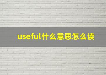 useful什么意思怎么读