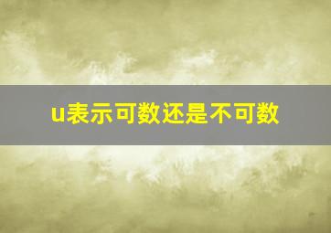 u表示可数还是不可数