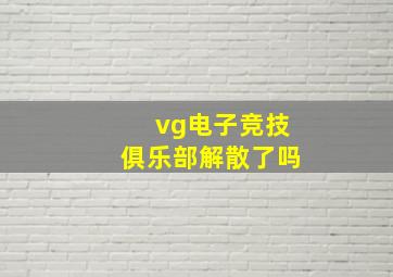 vg电子竞技俱乐部解散了吗