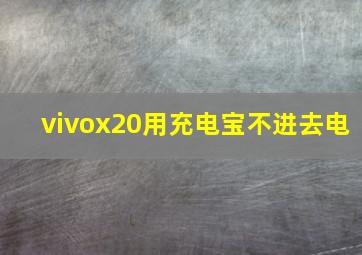 vivox20用充电宝不进去电