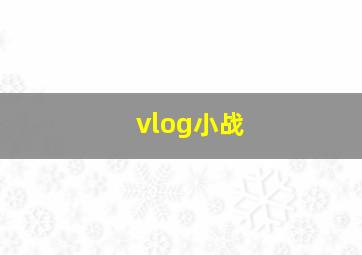 vlog小战