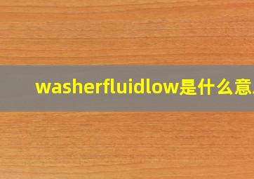 washerfluidlow是什么意思