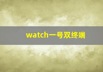 watch一号双终端