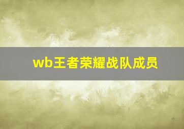 wb王者荣耀战队成员