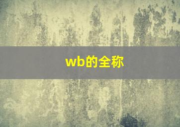 wb的全称