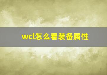 wcl怎么看装备属性