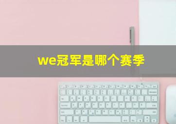 we冠军是哪个赛季