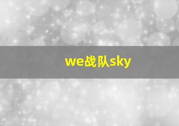 we战队sky