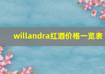 willandra红酒价格一览表