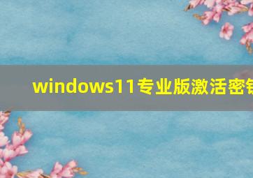 windows11专业版激活密钥