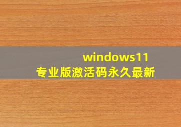 windows11专业版激活码永久最新