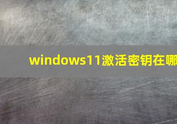 windows11激活密钥在哪