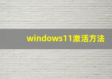 windows11激活方法