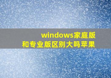 windows家庭版和专业版区别大吗苹果