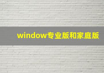 window专业版和家庭版