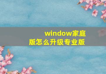 window家庭版怎么升级专业版