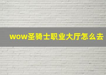 wow圣骑士职业大厅怎么去