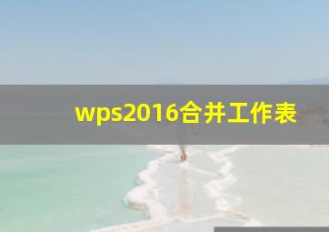 wps2016合并工作表