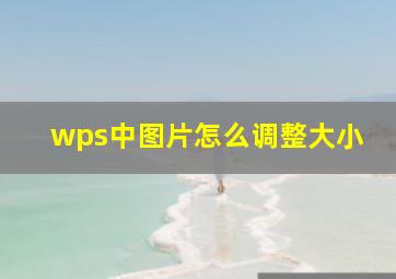 wps中图片怎么调整大小