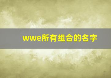 wwe所有组合的名字