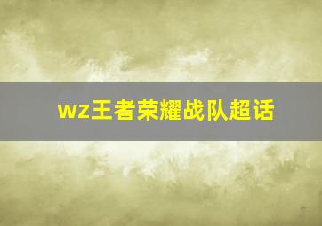 wz王者荣耀战队超话