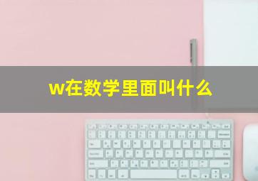 w在数学里面叫什么