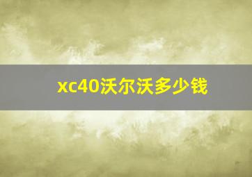 xc40沃尔沃多少钱