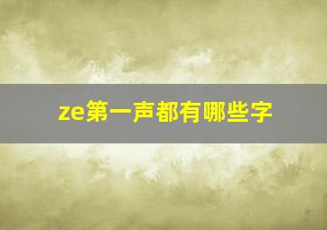 ze第一声都有哪些字