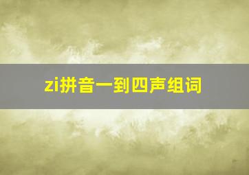 zi拼音一到四声组词