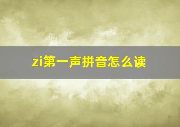 zi第一声拼音怎么读