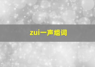 zui一声组词