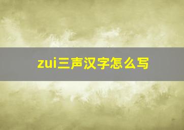 zui三声汉字怎么写