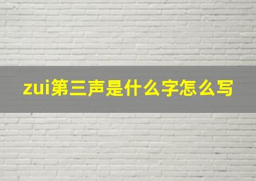 zui第三声是什么字怎么写