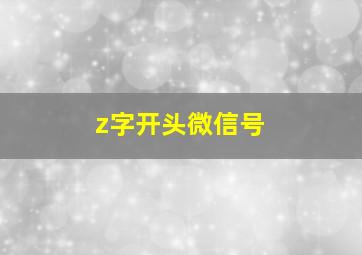 z字开头微信号