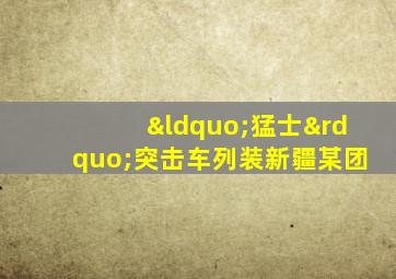 “猛士”突击车列装新疆某团