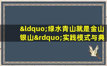 “绿水青山就是金山银山”实践模式与典型案例