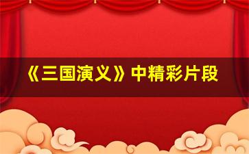 《三国演义》中精彩片段