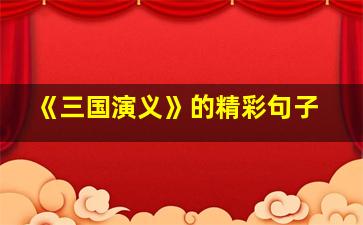 《三国演义》的精彩句子