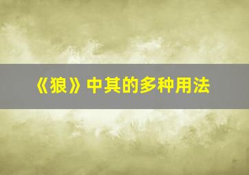 《狼》中其的多种用法