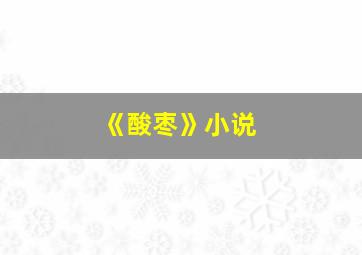 《酸枣》小说