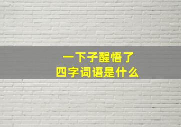 一下子醒悟了四字词语是什么