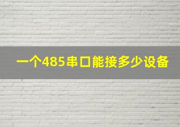 一个485串口能接多少设备