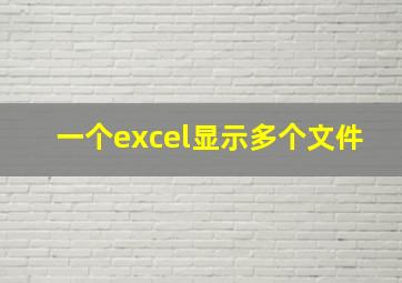 一个excel显示多个文件