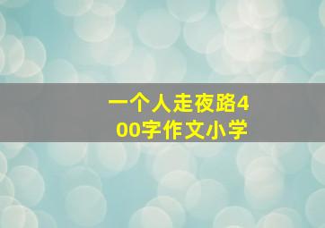 一个人走夜路400字作文小学