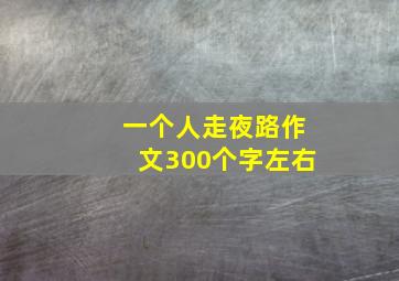 一个人走夜路作文300个字左右