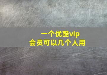 一个优酷vip会员可以几个人用